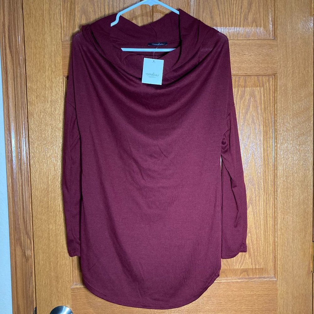 CARALASE Women's S Cowl Neck Lightweight Sweater